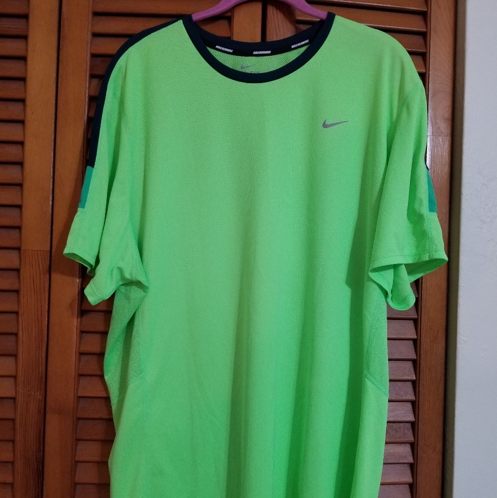 Nike Dri-Fit Green Running Top Large